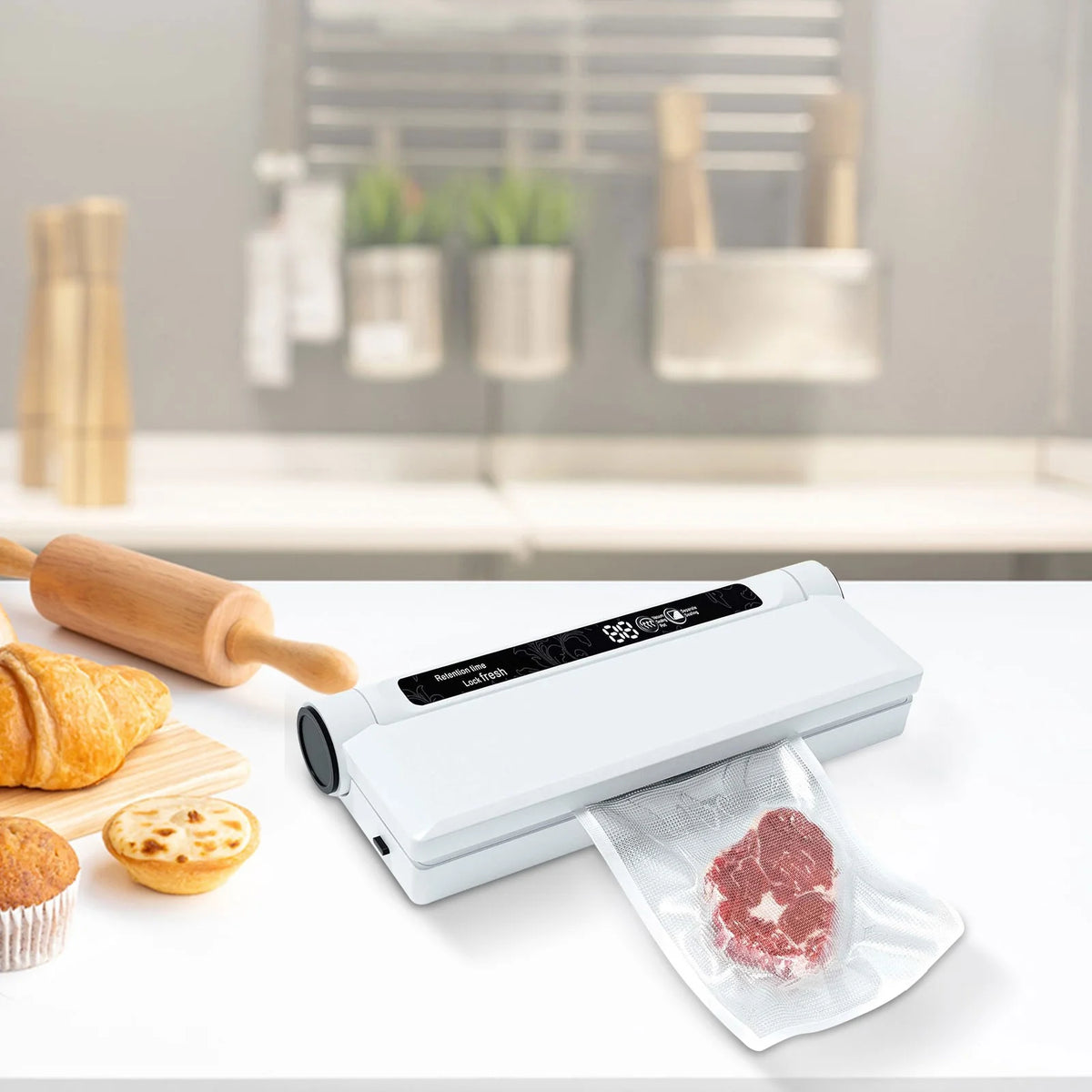 Portable Vacuum Sealer, Bag Sealer, Food Saver Vacuum Sealer Machine, Automatic Food Sealing for Dry & Wet Foods, Compact Automatic Vacuum Sealing Machine 11.6X5.12 Inch (1Pcs)