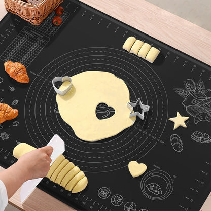 28X20 Inch Silicone Baking Mat Extra Thick Dough Rolling Mat with Measurements