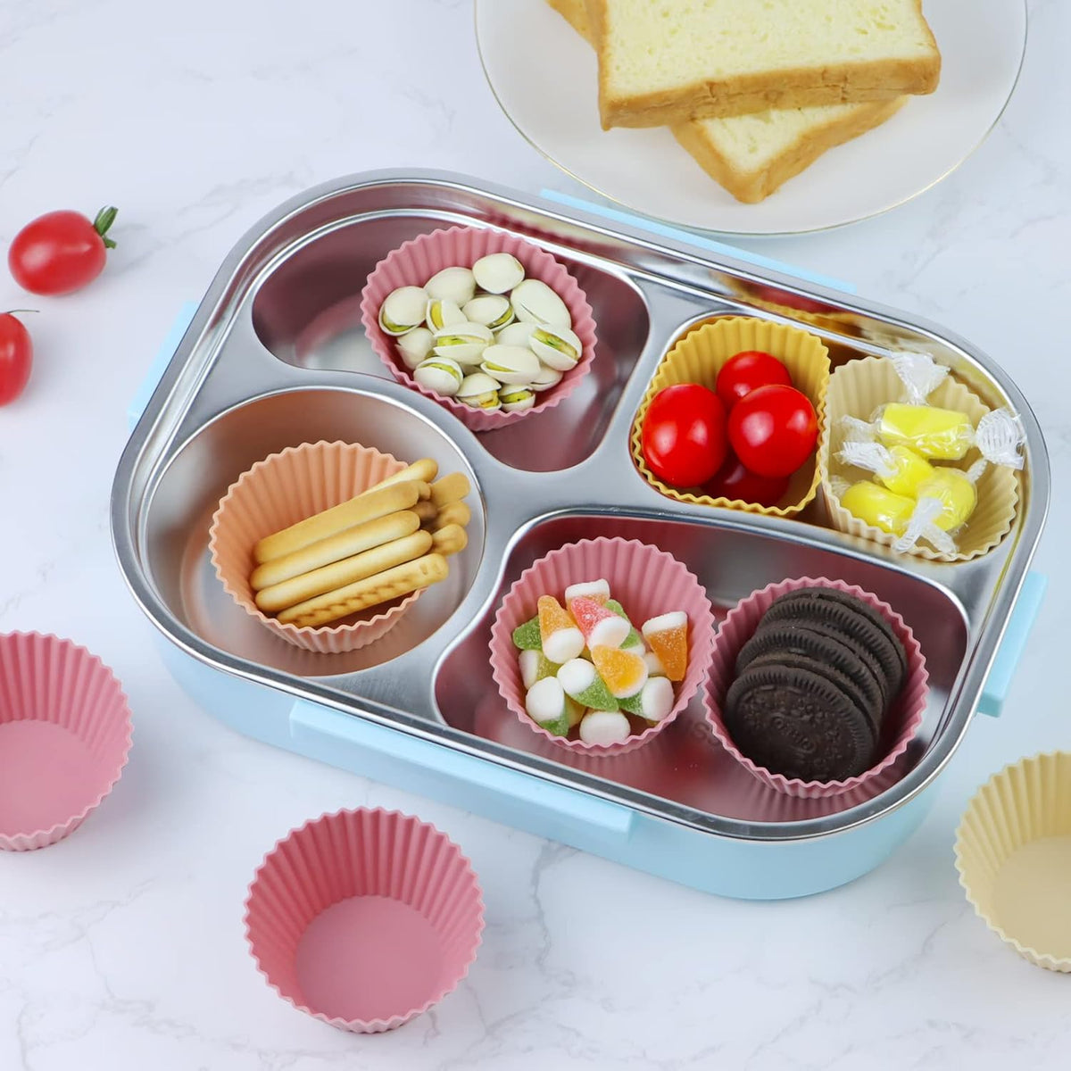 Silicone Baking Muffin Cups 12 Pack, Reusable Cupcake Liners Cake Molds