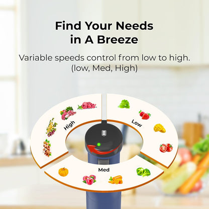 6-In-1 Multi-Speed Cordless Rechargeable Immersion Hand Blender, Heavy Duty Motor - Stick Blender, Beaker, Whisk, Chopper, Dual Beater, Milk Frother - for Smoothies, Baby Food, Soup - Blue