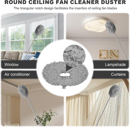 2PCS Ceiling Fan Cleaner Duster, Adjustable Microfiber Duster, Gray