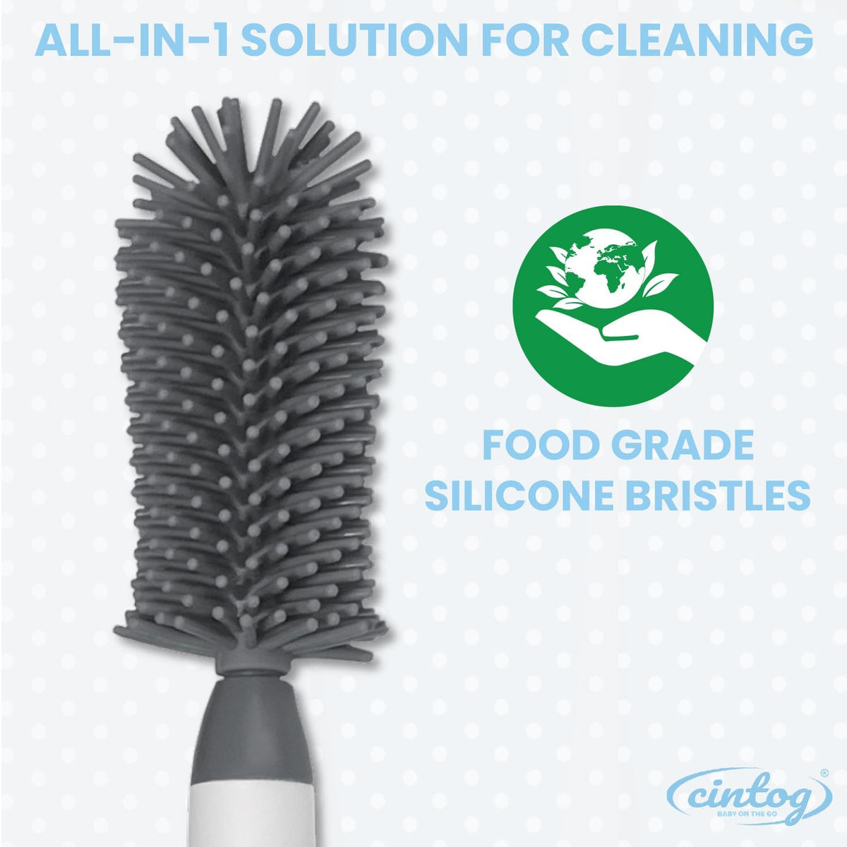 Soap Dispensing Brush Cleaner for Baby Bottles