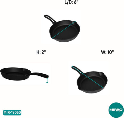 6 Inch Cast Iron Preseasoned Skillet for Seafood