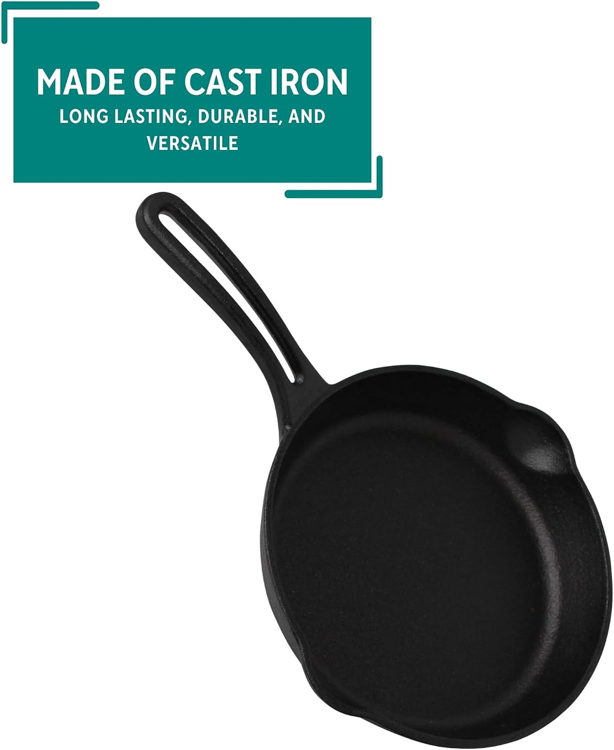 6 Inch Cast Iron Preseasoned Skillet for Seafood