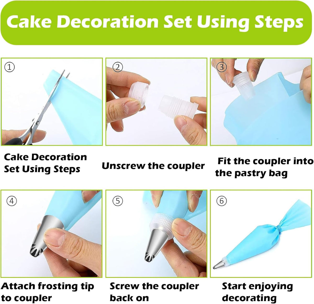 Ruffle Piping Tips Set, 9-Piece Cake Decorating Kit with Bag