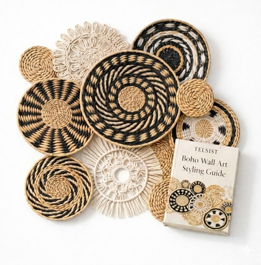 11-Piece Boho Woven Wall Basket Decor Set