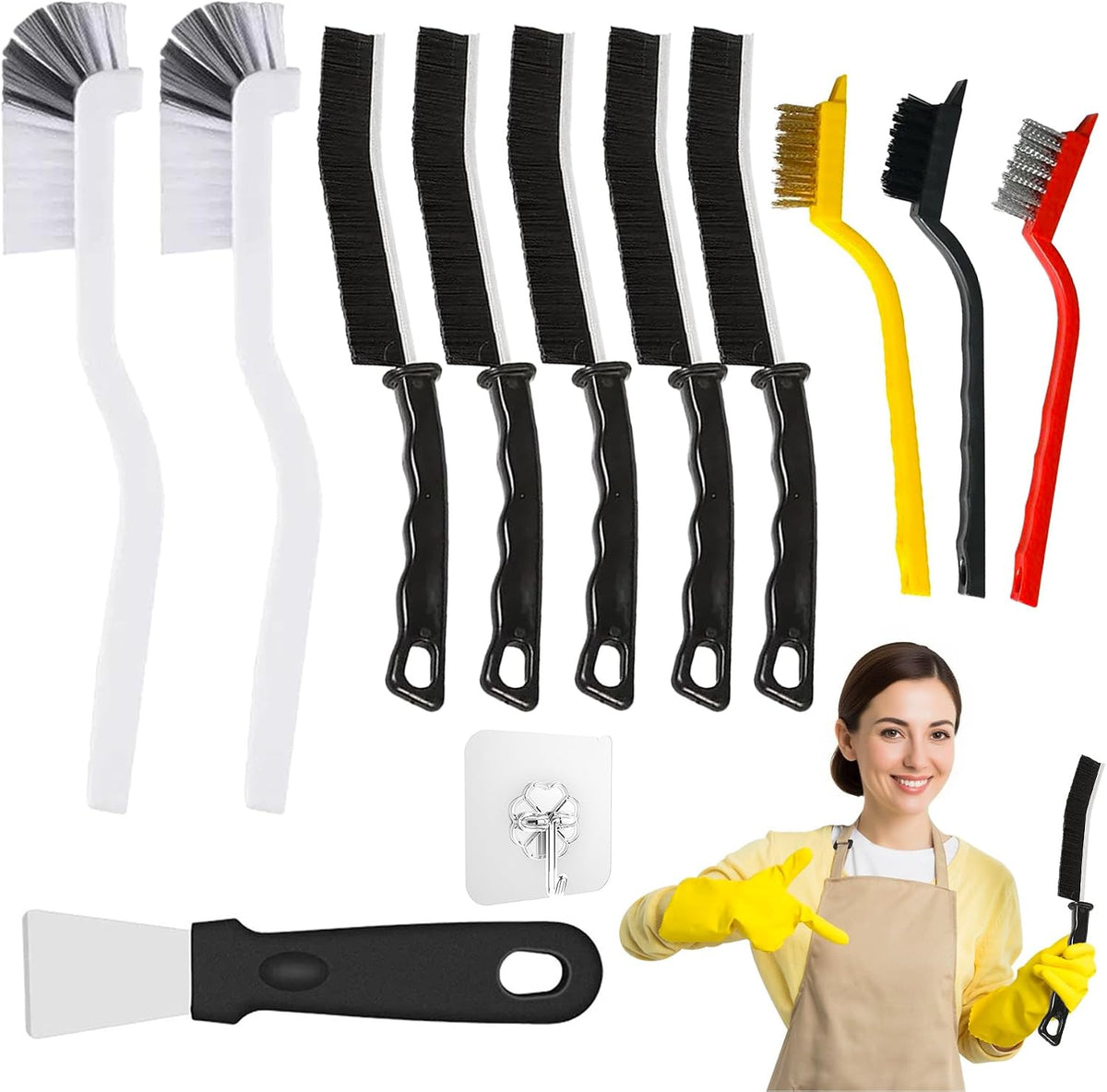 12 Pcs Crevice Cleaning Brush Set, Cleaning Scrub Brush Shovel
