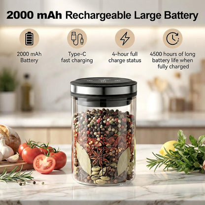 Airtight Vacuum Coffee Canister 1.6L with Time Display
