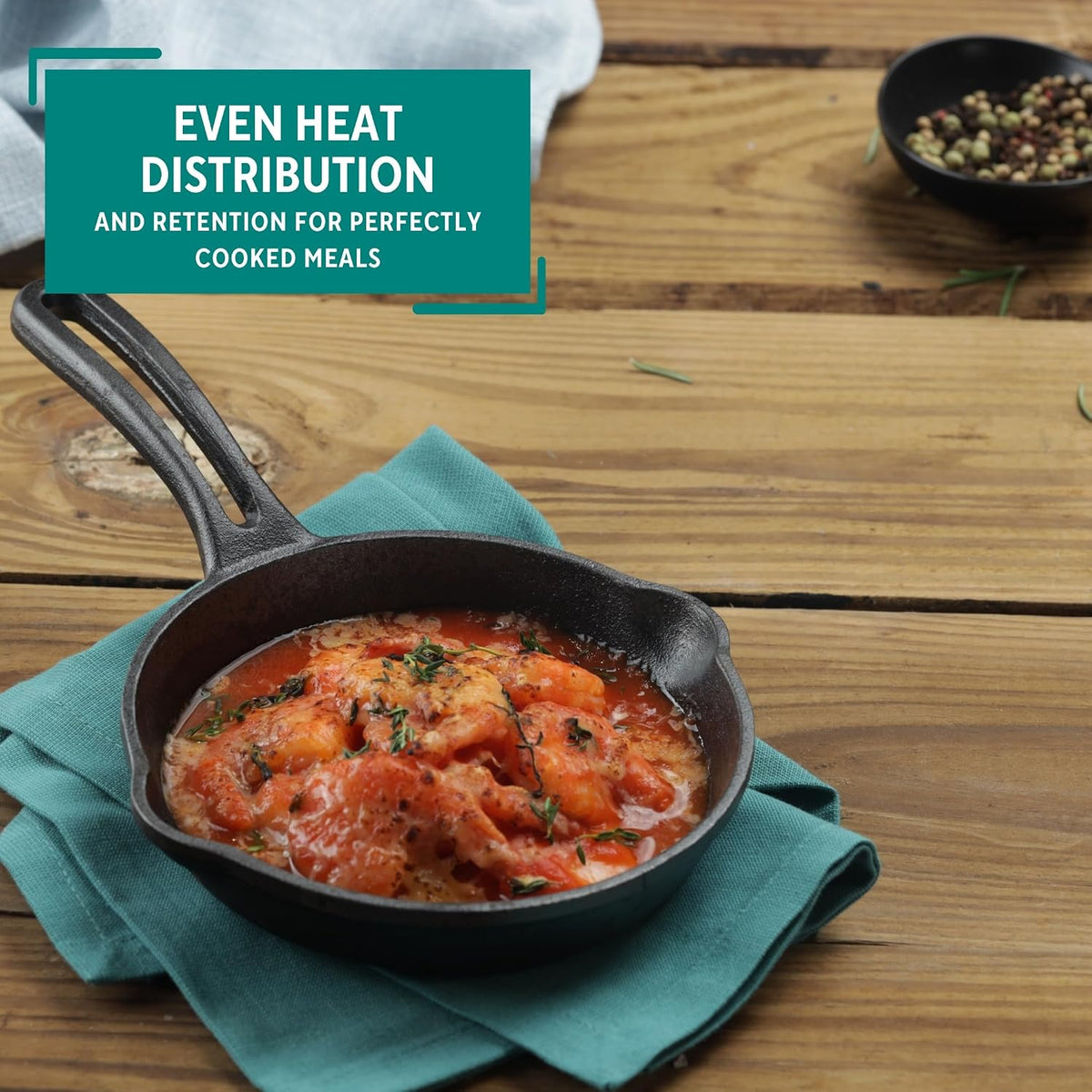 6 Inch Cast Iron Preseasoned Skillet for Seafood