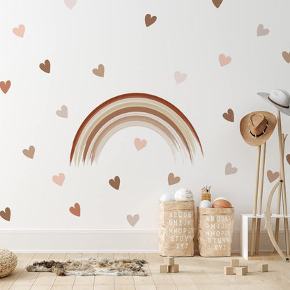 Boho Heart Wall Decals for Girls Room Nursery, Peel and Stick
