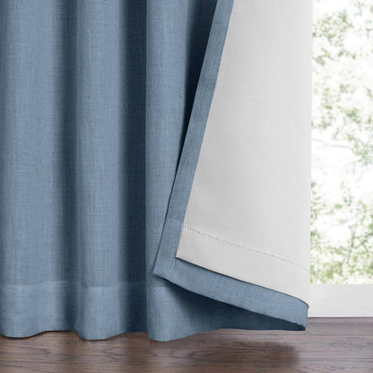 Harrow Solid Texture Blackout Window Curtain Panel, Blue - 52"W X 108"L