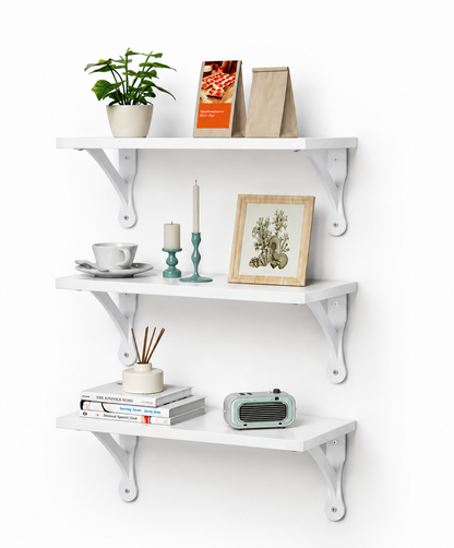 3 Wood Floating Wall Shelf Set
