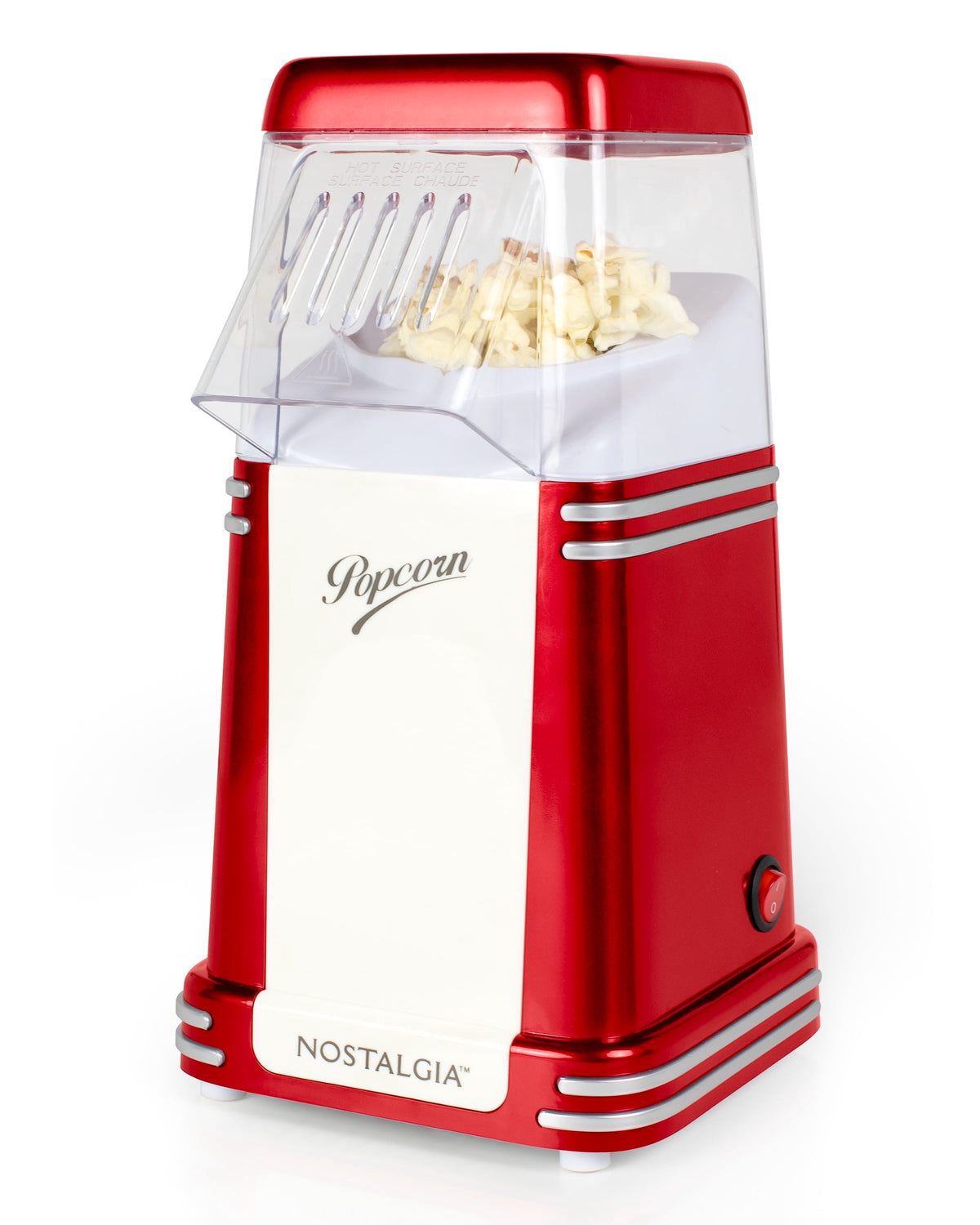 Hot Air Popcorn Maker, 8-Cup Countertop Popcorn Machine with Measuring Cup, Red