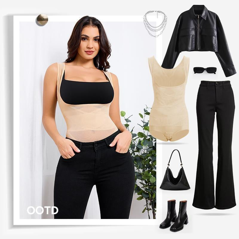 [MAX] Nebility Women'S Clothing Mesh Breathable Basic Faja Shapewear, Minimalist Comfort Sleeveless Tops High Waist Compression Womenswear #Tiktokshopbacktoschool