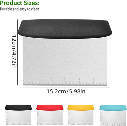 1 Pack Black Stainless Steel Bench Scraper & Chopper – Ideal Baking Essential, Dough/Pastry/Food Cutter for Cake, Pizza, Bread & Cooking