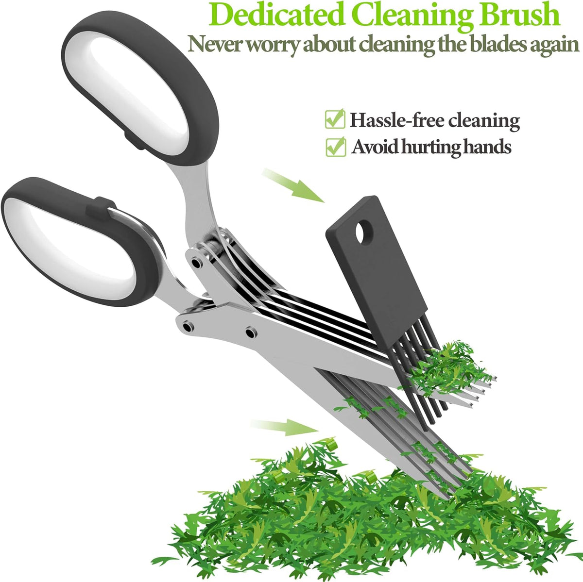 2026 Upgraded Herb Scissors, 5-Blade Kitchen Herb Shears