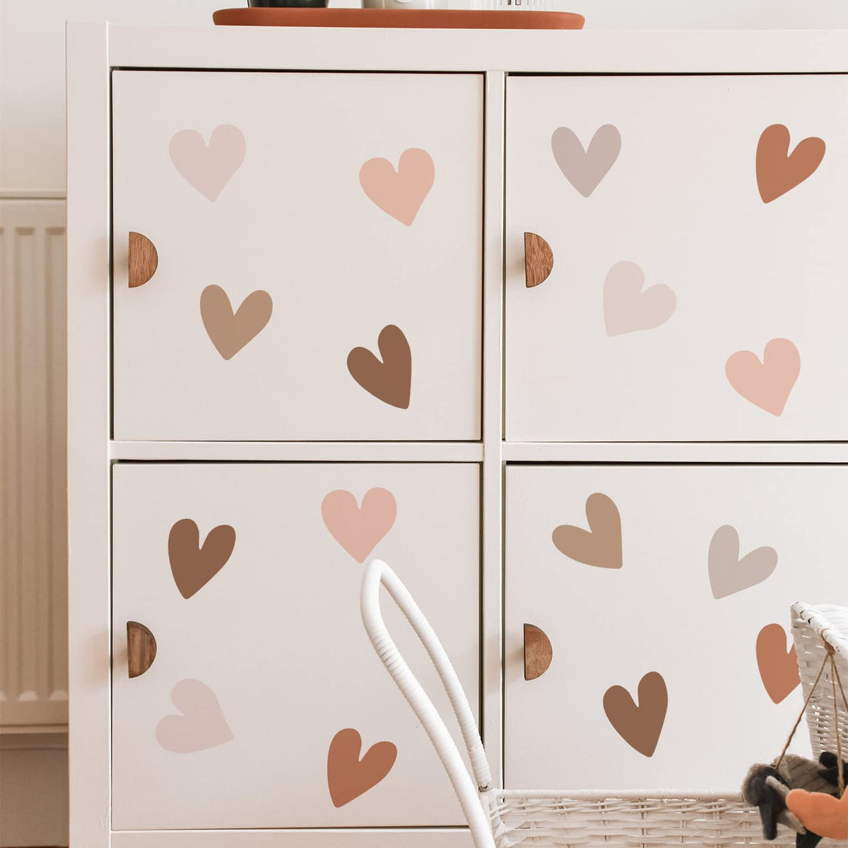 Boho Heart Wall Decals for Girls Room Nursery, Peel and Stick