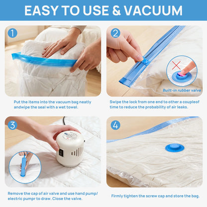 Vacuum Storage Bags, 10 Pack Large Vacuum Seal Bags for Clothing, Bedding, Comforters, Blankets & Pillows, Home Storage and Travel (24 X 32 Inches)