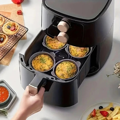 4Pcs Silicone Egg Poacher Cups Air Fryer Egg Boiler Mold Air Fryer Egg Poacher Cooking Baking Cups Egg Cupcake Pudding Mould