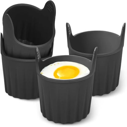 4Pcs Silicone Egg Poacher Cups Air Fryer Egg Boiler Mold Air Fryer Egg Poacher Cooking Baking Cups Egg Cupcake Pudding Mould